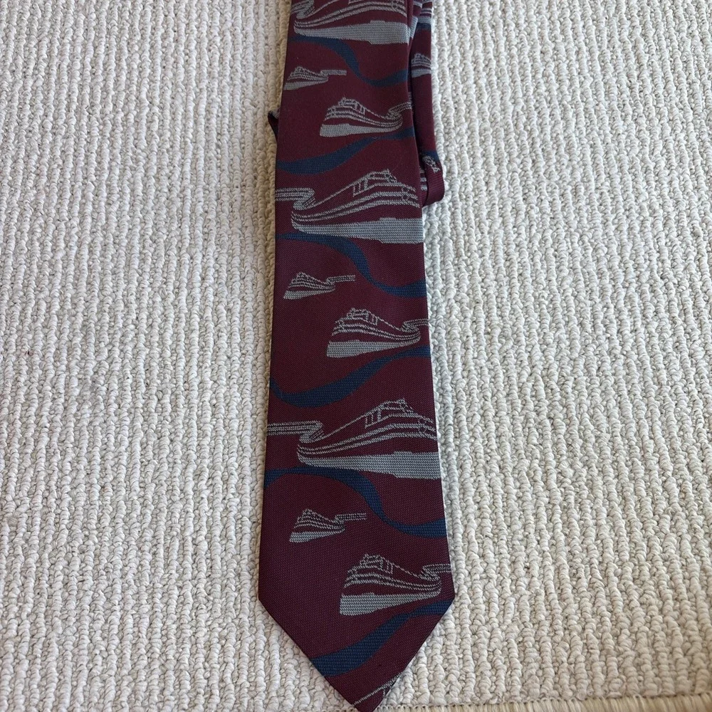 Vintage Amtrak employee Conductor Uniform Necktie Red polyester train USA